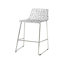 Sgabello Spider Fix - 44 x 53 x 96 cm - policarbonato - trasparente - Grandsoleil
