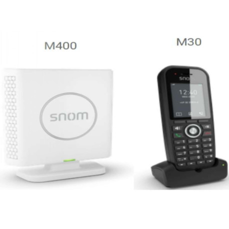 Sistemi DECT - Telefoni - 00004589 - Snom M430 DECT-IP Doublecell bundle M400 &amp M30. Up to 10 parallel calls, Repeater suppo