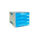 ARDA Smile - Cassettiera - 4 cassetti - per A4, 240 x 320 mm - blu chiaro trasparente
