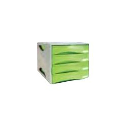 ARDA Smile - Cassettiera - 4 cassetti - per A4, 240 x 320 mm - verde trasparente