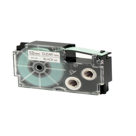Nastro - 12 mm x 8 mt - nero/ trasparente - Casio