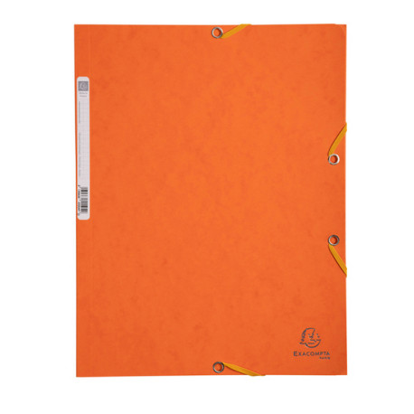 Cartellina con elastico - cartoncino lustrè - 3 lembi - 400 gr - 24x32 cm - arancio - Exacompta