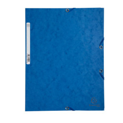 Cartellina con elastico - cartoncino lustrè - 3 lembi - 400 gr - 24x32 cm - blu - Exacompta
