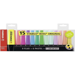 STABILO BOSS ORIGINAL DESKSET 15PZ