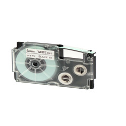 Nastro - 6 mm x 8 mt  - nero/bianco - Casio