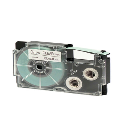 Nastro - 9 mm x 8 mt - nero/trasparente - Casio