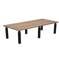 Tavolo riunione Prestige Quadro - 220 x 100 cm - ciliegio arabis/ nero