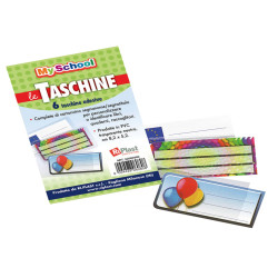 Taschine adesive - 8,2 x 5,2 cm - PVC - neutro trasparente - Colorosa - conf. 6 pezzi
