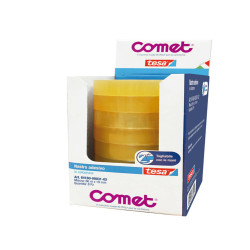 Nastro adesivo - confezionato singolarmente - 19 mm x 66 m - cellophane - trasparente - Comet