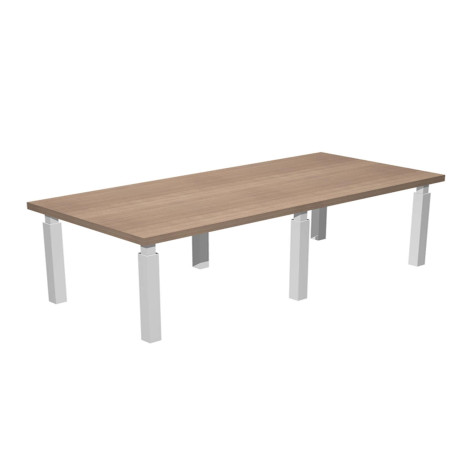 Tavolo riunione Prestige Quadro - 220 x 100 cm - ciliegio arabis/bianco