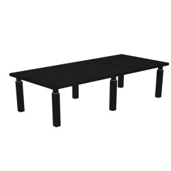 Tavolo riunione Prestige Quadro - 220 x 100 cm - nero venato/ nero
