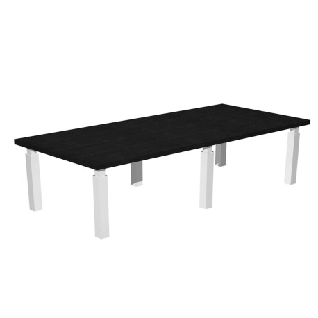 Tavolo riunione Prestige Quadro - 220 x 100 cm - nero venato/bianco