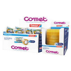 Nastro adesivo - confezionato singolarmente -15 mm x 10 m - cellophane - trasparente - Comet