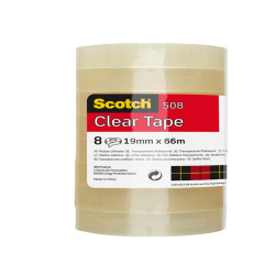 Nastro adesivo 508 - 19 mm x 66 m - PP - trasparente - Scotch - torre 8 rotoli