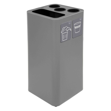 Contenitore per raccolta differenziata - con divisiorio bicchieri - 50 L - grigio - Stilcasa