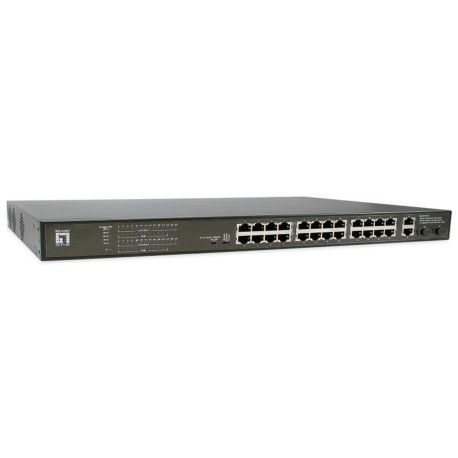 Switch - LEVELONE FGP-2831 - SWITCH 28-PORTE FAST ETHERNET POE 390W - 24x PoE + 2x Gigabit RJ45 + 2x Gigabit SFP