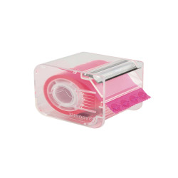 Nastro adesivo con dispenser Memograph - 50 mm x 10 m - PVC - rosa - Eurocel