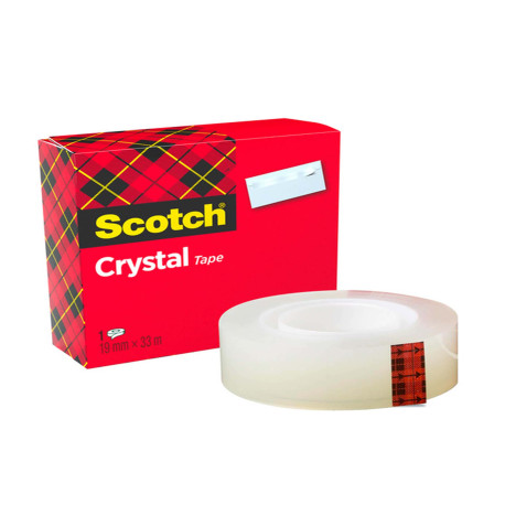 Nastro adesivo Crystal 600 - 19 mm x 33 m - acrilico - trasparente - Scotch