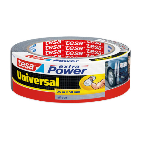 Nastro adesivo Extra Power Universal - 50 mm x 25 m - tela plastificata - grigio - Tesa