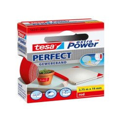 Nastro adesivo telato XP Perfect - 19 mm x 2,7 m - tela plastificata - rosso - Tesa