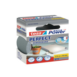 Nastro adesivo telato XP Perfect - 38 mm x 2,7 m - tela plastificata - grigio - Tesa