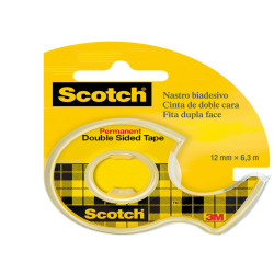 Nastro biadesivo in chiocciola 665 - 12 mm x 6,3 m - acrilico - trasparente - Scotch