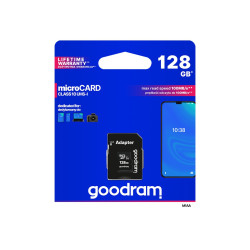 GOODRAM M1AA - Scheda di memoria flash (adattatore da microSDXC a SD in dotazione) - 128 GB - UHS-I U1 / Class10 - UHS-I microS