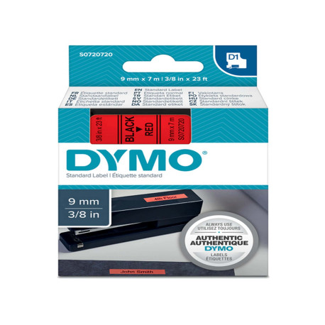 Nastro D1 standard 409170 - 9 mm x 7 mt - PL - nero/rosso - Dymo