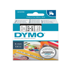 Nastro D1 standard 436130 - 6 mm x 7 mt - PL - nero/bianco - Dymo