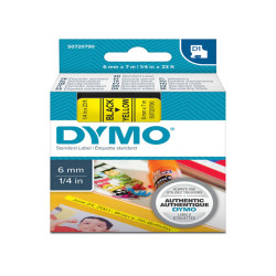 Nastro D1 standard 436180 - 6 mm x 7 mt - PL - nero/giallo - Dymo