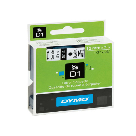 Nastro D1 standard 450130 - 12 mm x 7 mt - PL - nero/bianco - Dymo