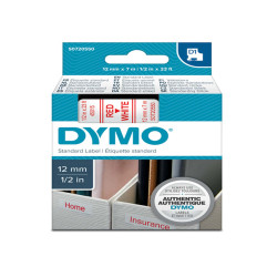 Nastro D1 standard 450150 - 12 mm x 7 mt - PL - rosso/bianco - Dymo