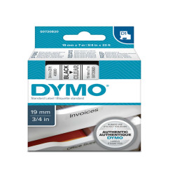 Nastro D1 standard 458000 - 19 mm x 7 mt - PL - nero/trasparente - Dymo