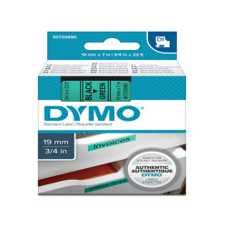 Nastro D1 standard 458090 - 19 mm x 7 mt - PL - nero/verde - Dymo
