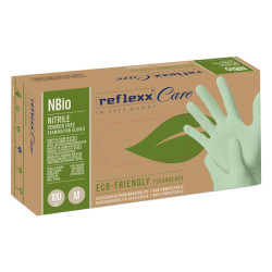 Guanti in nitrile bio - tg S - verde pastello - Reflexx - conf. 100 pezzi