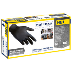 Guanti in nitrile N81 - tg L - nero - Reflexx - conf. 100 pezzi
