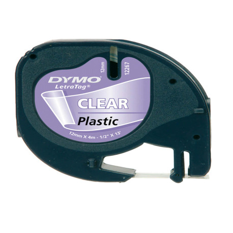 Nastro Letratag 122670 - 12 mm x 4mt - plastica - trasparente - Dymo