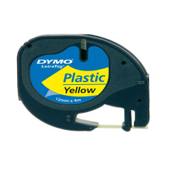 Nastro Letratag 912020 - 12 mm x 4 mt - plastica - giallo - Dymo