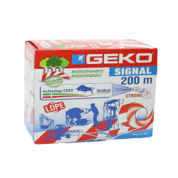 Nastro segnaletico SIGNAL - biodegradabile - 7 cm x 200 m - bianco/rosso - Geko