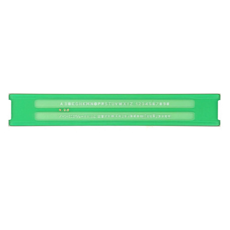 Normografo lettere e cifre Uni - 2,5mm - verde - Arda