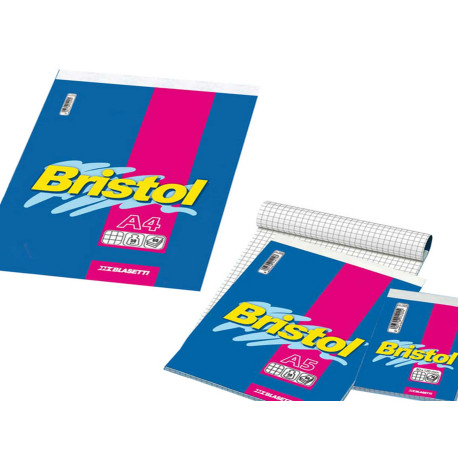 Blocco note Bristol - 5 mm - 210 x 297 mm - 50 gr - 70 fogli - Blasetti