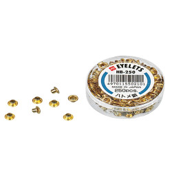 Occhielli ottonati - per occhiellatrice - diametro 5 mm - oro - Lebez - conf. 250 pezzi