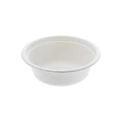 Ciotola monouso Bio - rotonda - diametro 13,5 cm - 350 ml - cellulosa - bianco - Leone - conf. 50 pezzi