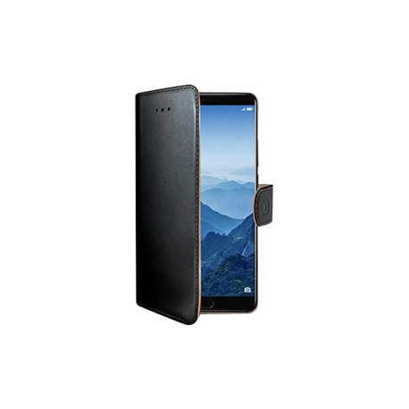 Celly Wally - Flip cover per cellulare - similpelle - nero - per Huawei Mate 10