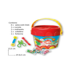 Pasta modellabile DiDò medio - DiDò - secchiello 8 salsicciotti con attrezzi