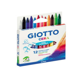 Pastelli a cera - lunghezza 90 mm - diametro 8,50 mm - colori assortiti - Giotto - conf. 12 pezzi