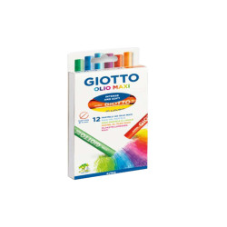 Pastelli a olio - lunghezza 70 mm - diametro11 mm - colori assortiti - Giotto - conf. 12 pezzi