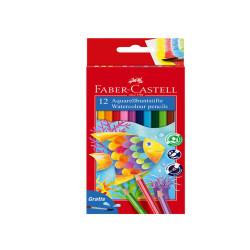 Pastelli acquerellabili - diametro mina 3,30 mm - colori assortiti - Faber-Castell - astuccio 12 pezzi