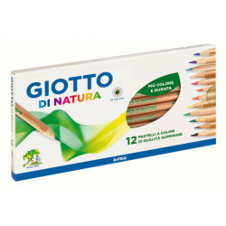 Pastelli colorati Natura - diametro mina 4 mm - legno di cedro -  colori assortiti - Giotto - astuccio 12 pezzi
