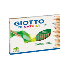 Pastelli colorati Natura - diametro mina 3,8 mm - legno di cedro - colori assortiti - Giotto - astuccio 24 pezzi
